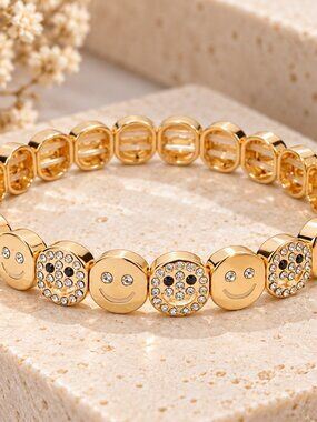 Gold Smiley Face Bracelet